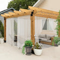 All Weather Outdoor Sheer Patio Curtains 6 Pcs - Weatherproof Sheer