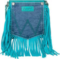 Wrangler Signature Pocket Fringe Purse Genuine Leather Crossbody
