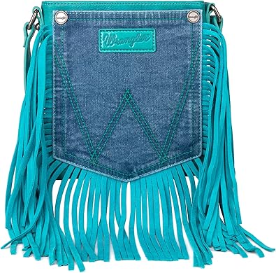 Genuine Leather Fringe Crossbody Bag for Women - Wrangler Style