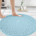Round Area Rug Set for Bathroom - Soft Plush Chenille Bath Mat