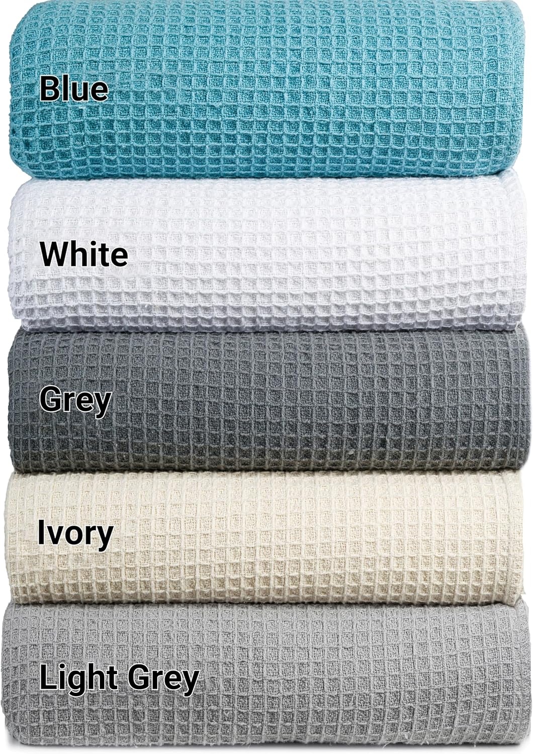 Tex Trend Waffle Blankets 100% Cotton Queen Size Soft Cozy