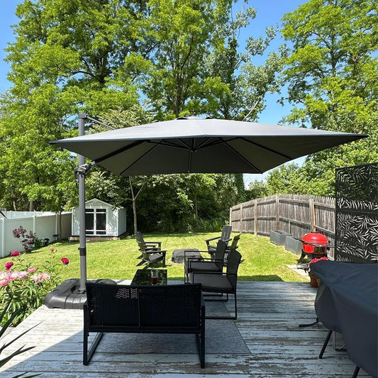 8 Feet Square Cantilever Umbrella for Outdoor Shade and Comfort