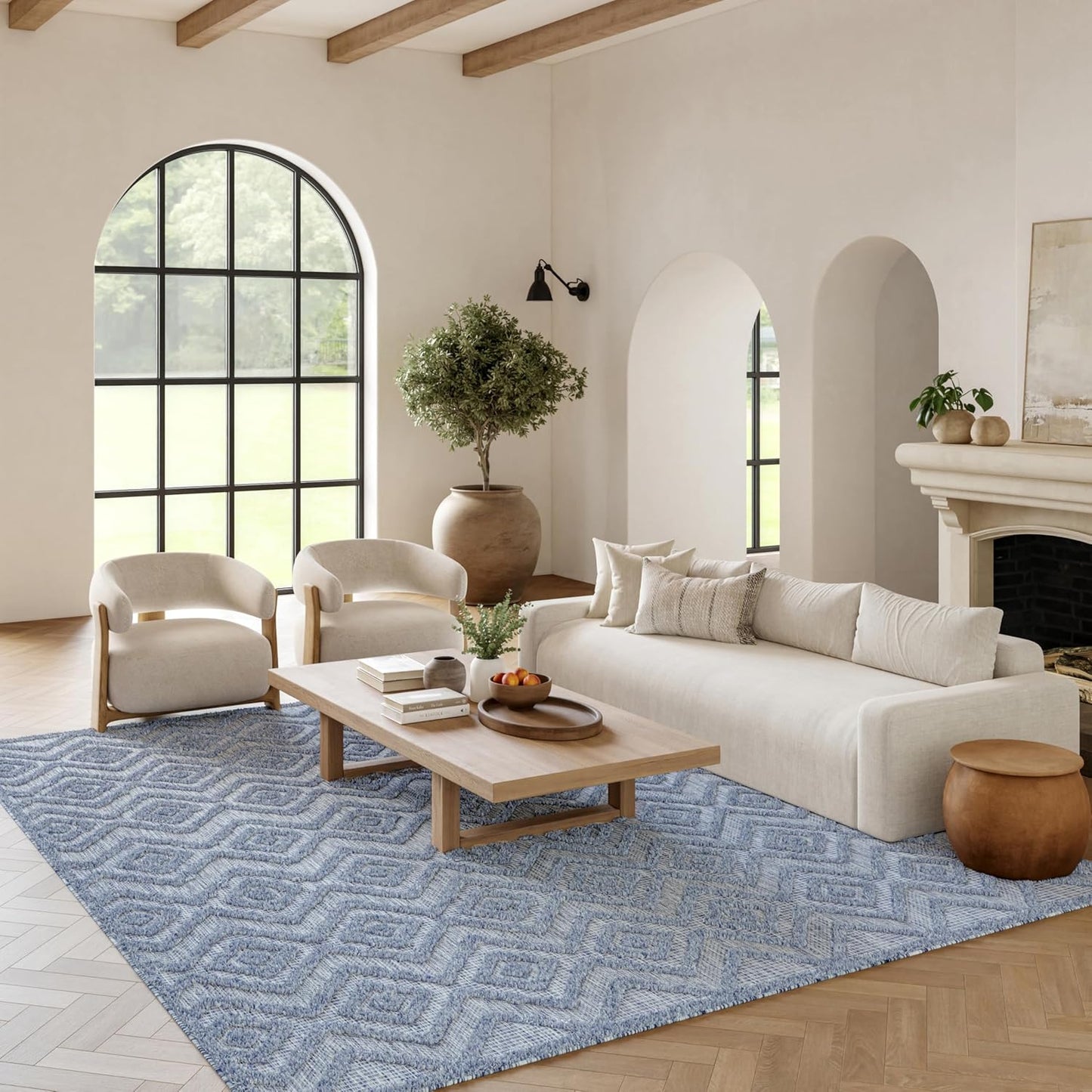 Nourison Home Versatile Indoor/Outdoor Denim Blue Area Rug