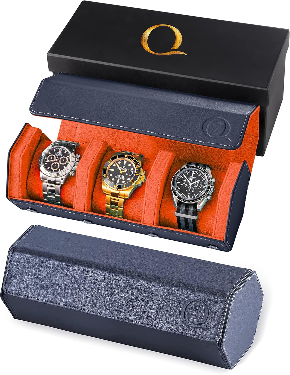 Genuine Leather Triple Watch Roll - Travel in Style!