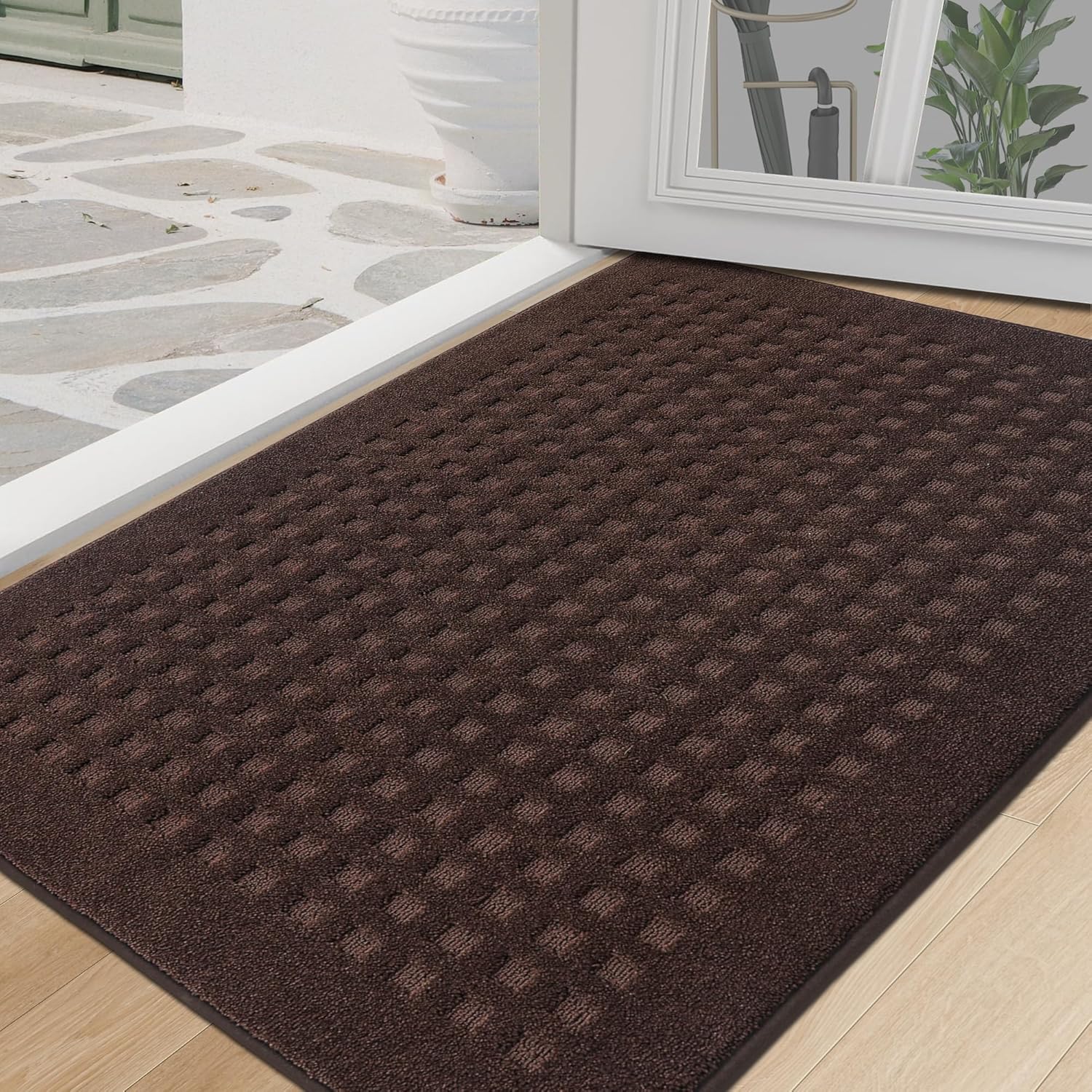 BEQHAUSE Waffle Door Mats Indoor for Muddy Paws and Shoes