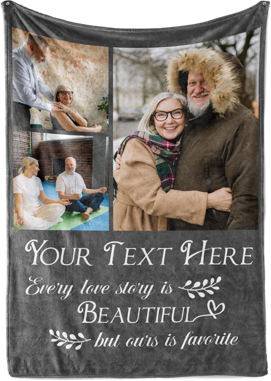 Custom Blanket with Picture and Text - Perfect Personalized Gift
