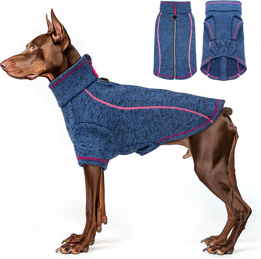 cyeollo Dog Fleece Jacket Sweater for Medium Dogs - Warm & Reflective