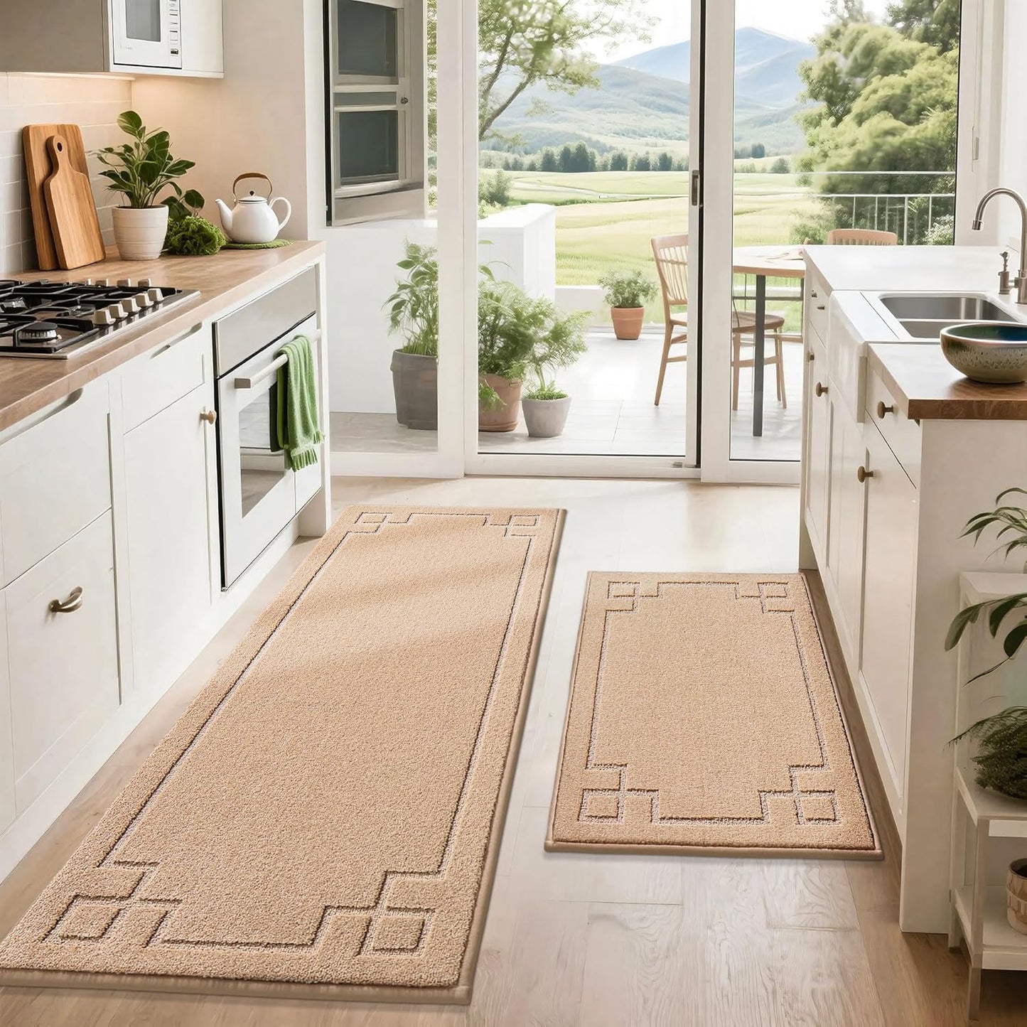 Non-Slip Washable Kitchen Rugs Set of 2 for Comfort and Style