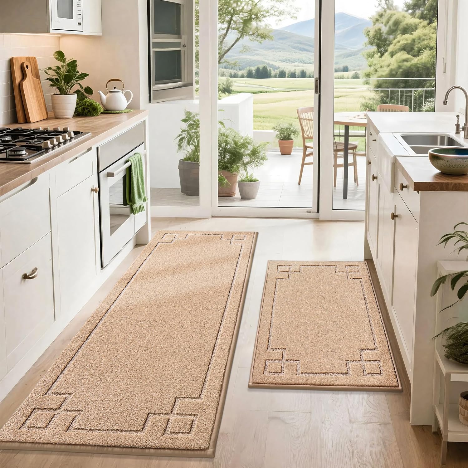 Non-Slip Washable Kitchen Rugs Set of 2 for Comfort and Style