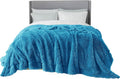 Bedsure GentleSoft Fluffy Bright Blue King Size Blanket - Thick Sherpa