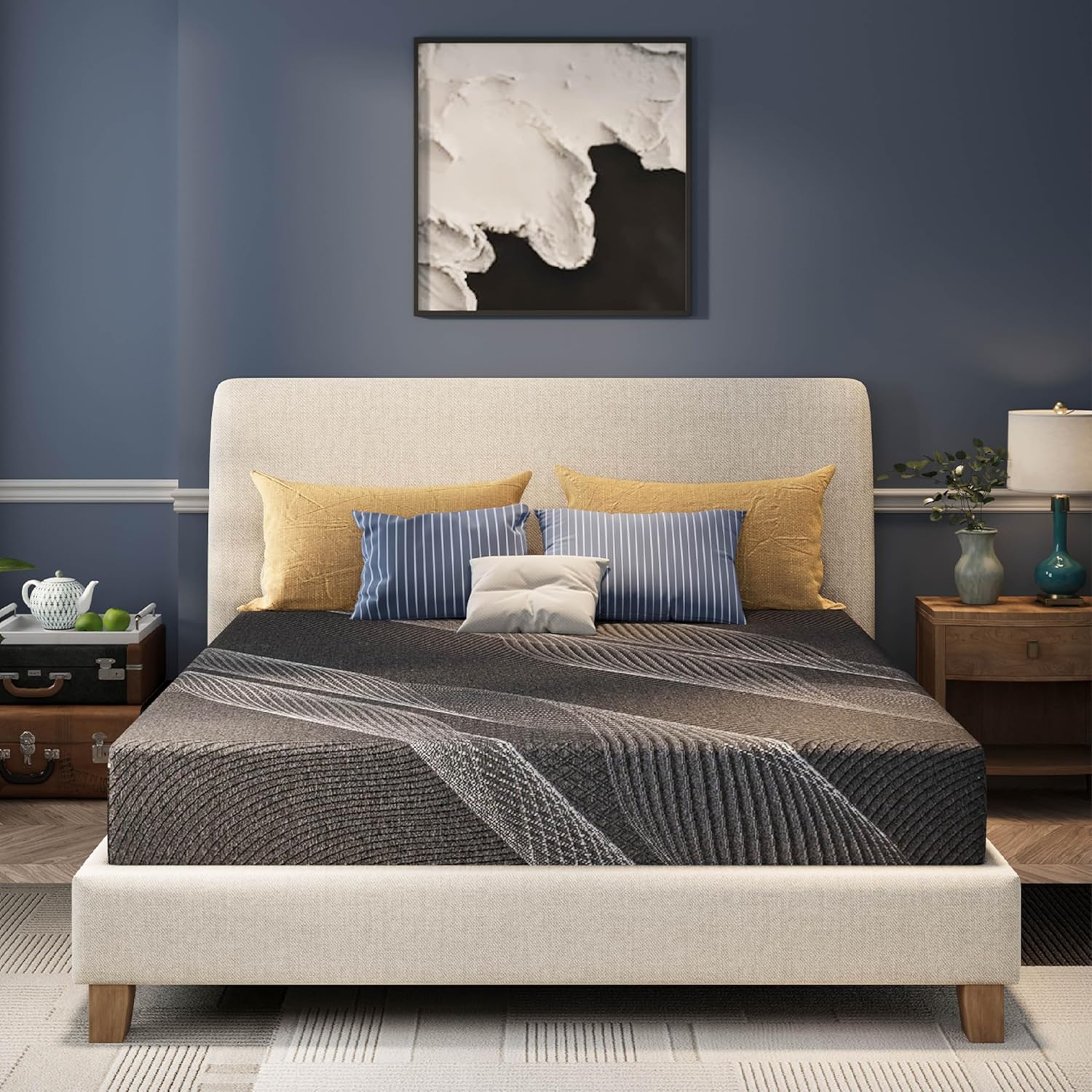 8 Inch Queen Mattress with Bamboo Charcoal Memory Foam for Comfort