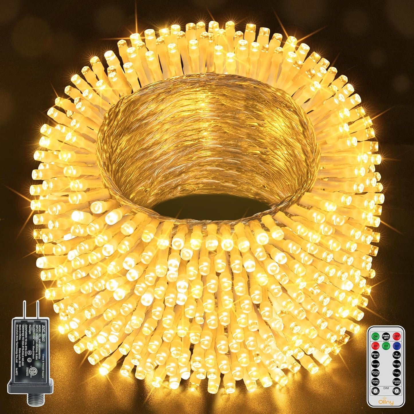 Ollny Christmas Lights Outdoor Waterproof 1000LED 328FT String Lights