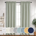 Sage Green Curtains 96 in Long Semi Sheer Linen Blend - Light
