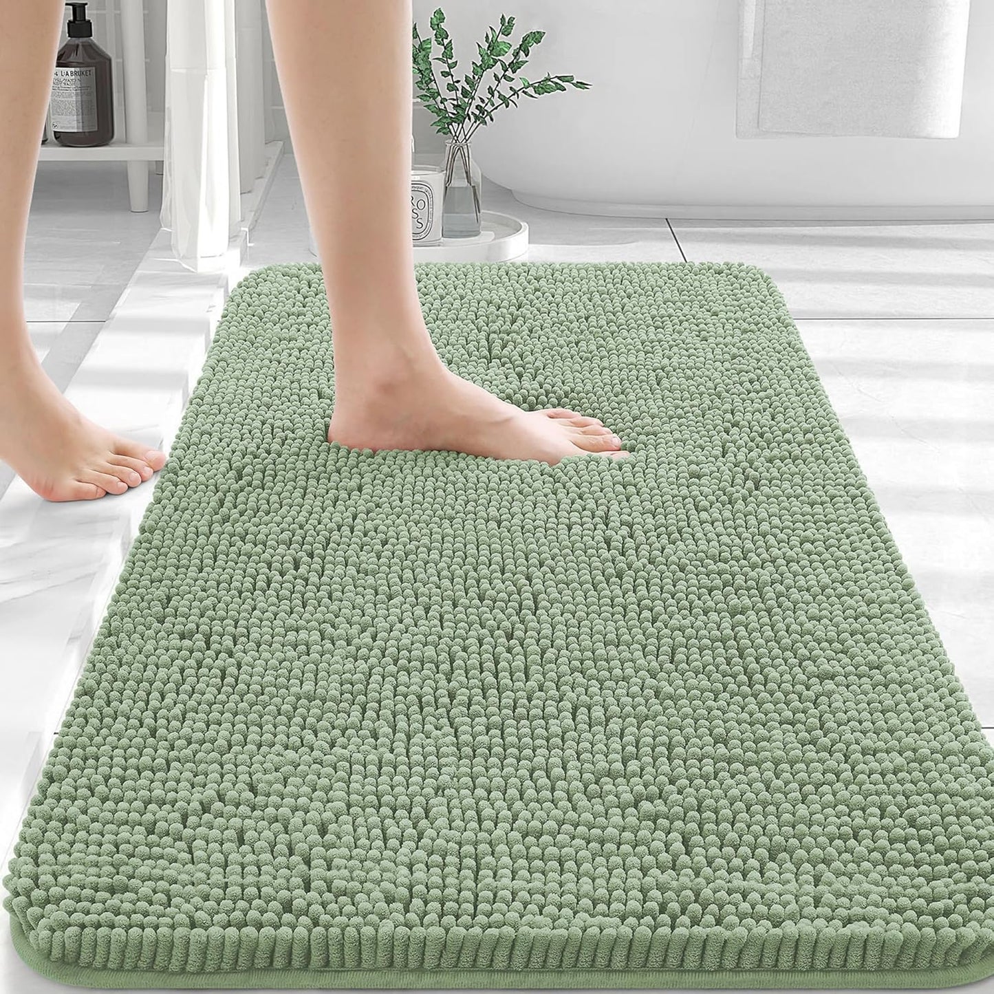 OLANLY Extra Soft Chenille Bath Rugs for Cozy Bathroom Floors