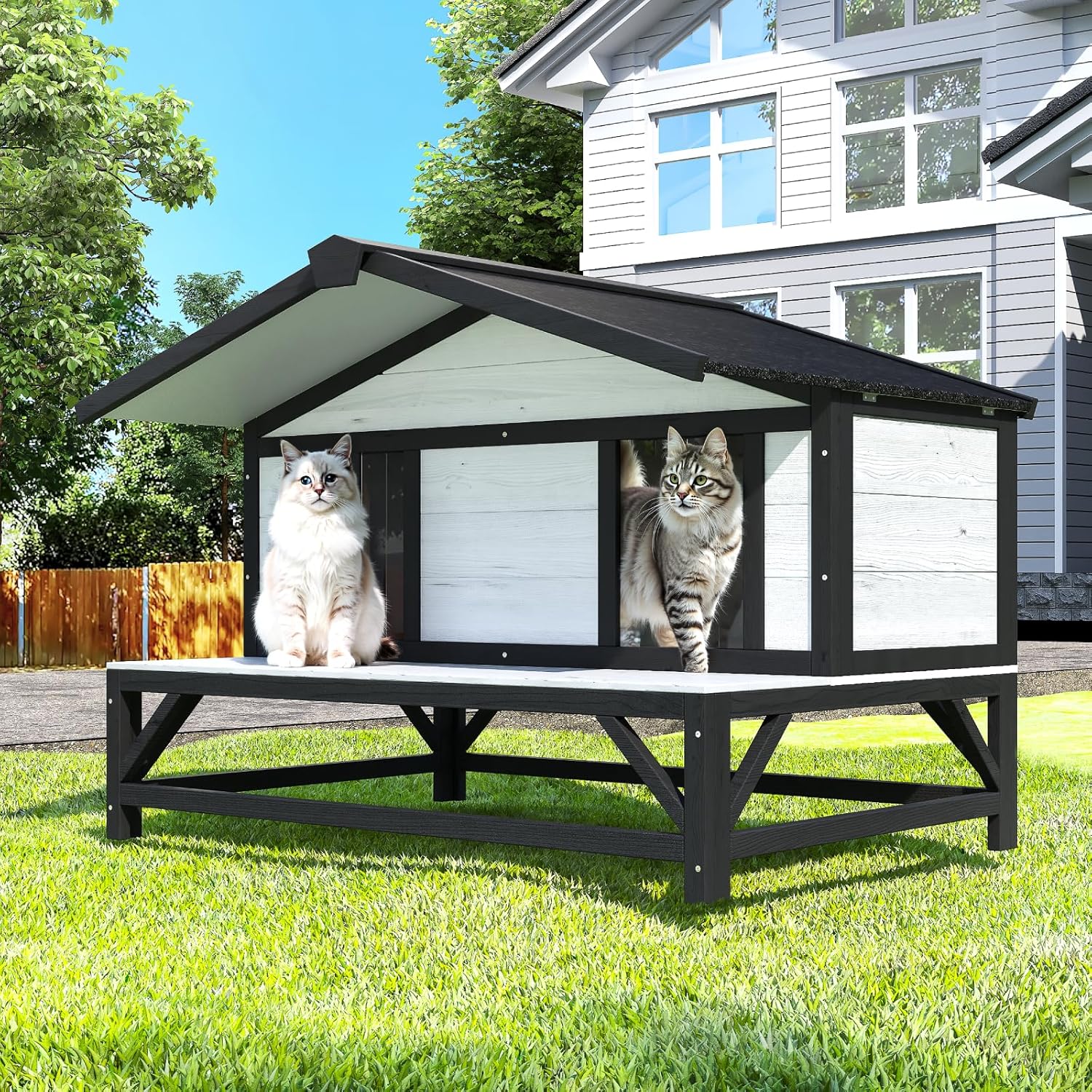 Outdoor Cat House with Triple Insulation for Ultimate Warmth
