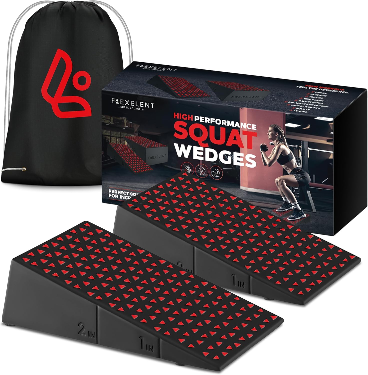 Squat Wedge Block Pair for Optimal Performance and Support