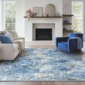 8x10 Area Rug Machine Washable Denim Blue - Low Pile, Non-Slip