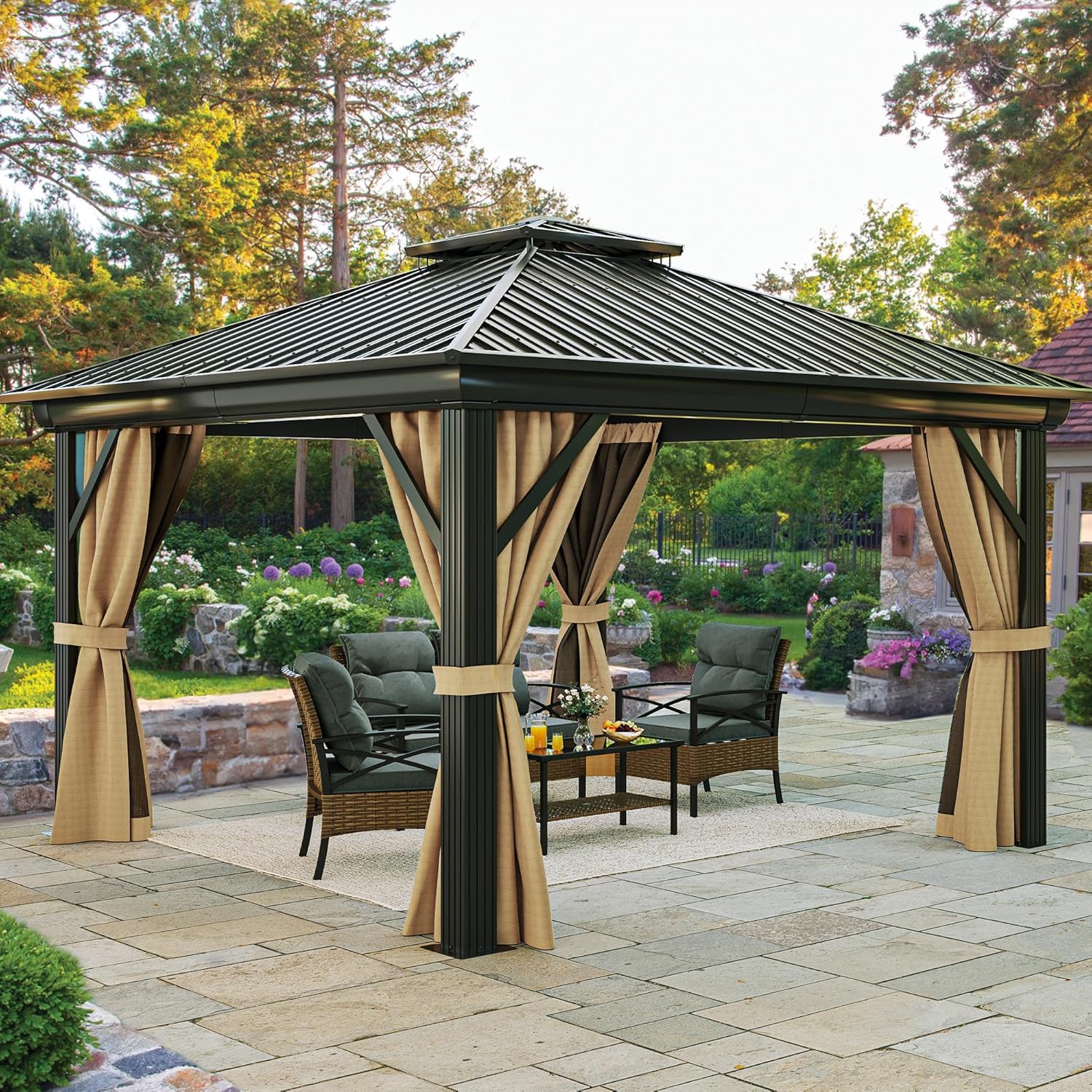 YITAHOME 12x12ft Gazebo Hardtop Outdoor Canopy for Patio