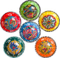BCS Ceramic Pinch Bowls Set of 6 - Handmade Multicolor Small Dipping