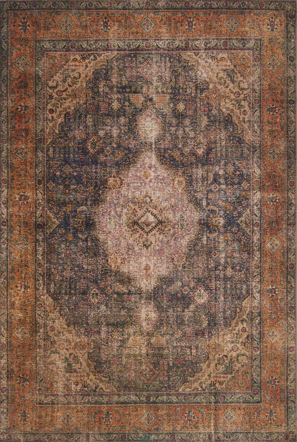 Loren Collection LQ-02 Plum/Multi Area Rug for Elegant Spaces