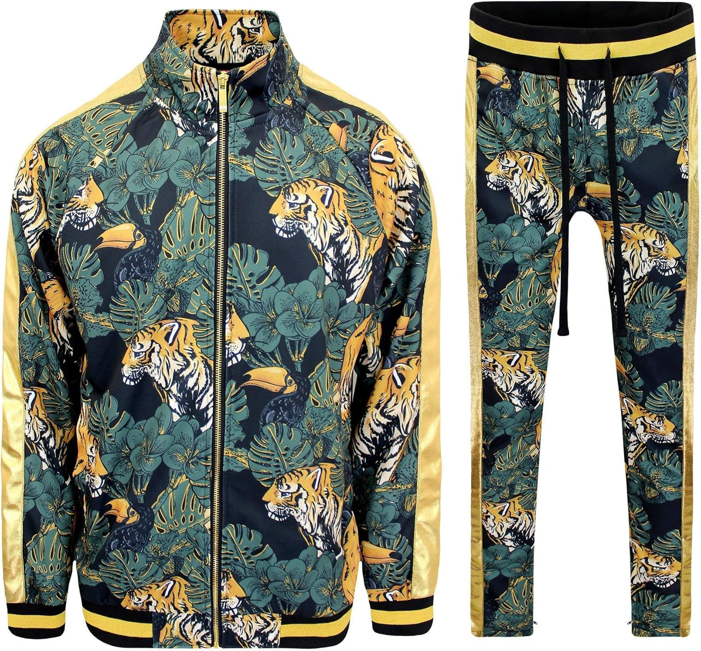 G-Style USA Men's Tiger Pattern Tracksuit Sets for Comfort