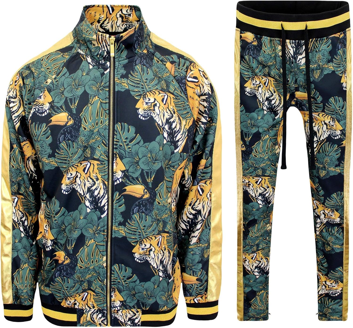 G-Style USA Men's Tiger Pattern Tracksuit Sets for Comfort