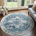 6ft Washable Area Rug for Living Room, Vintage Non-Slip Carpet