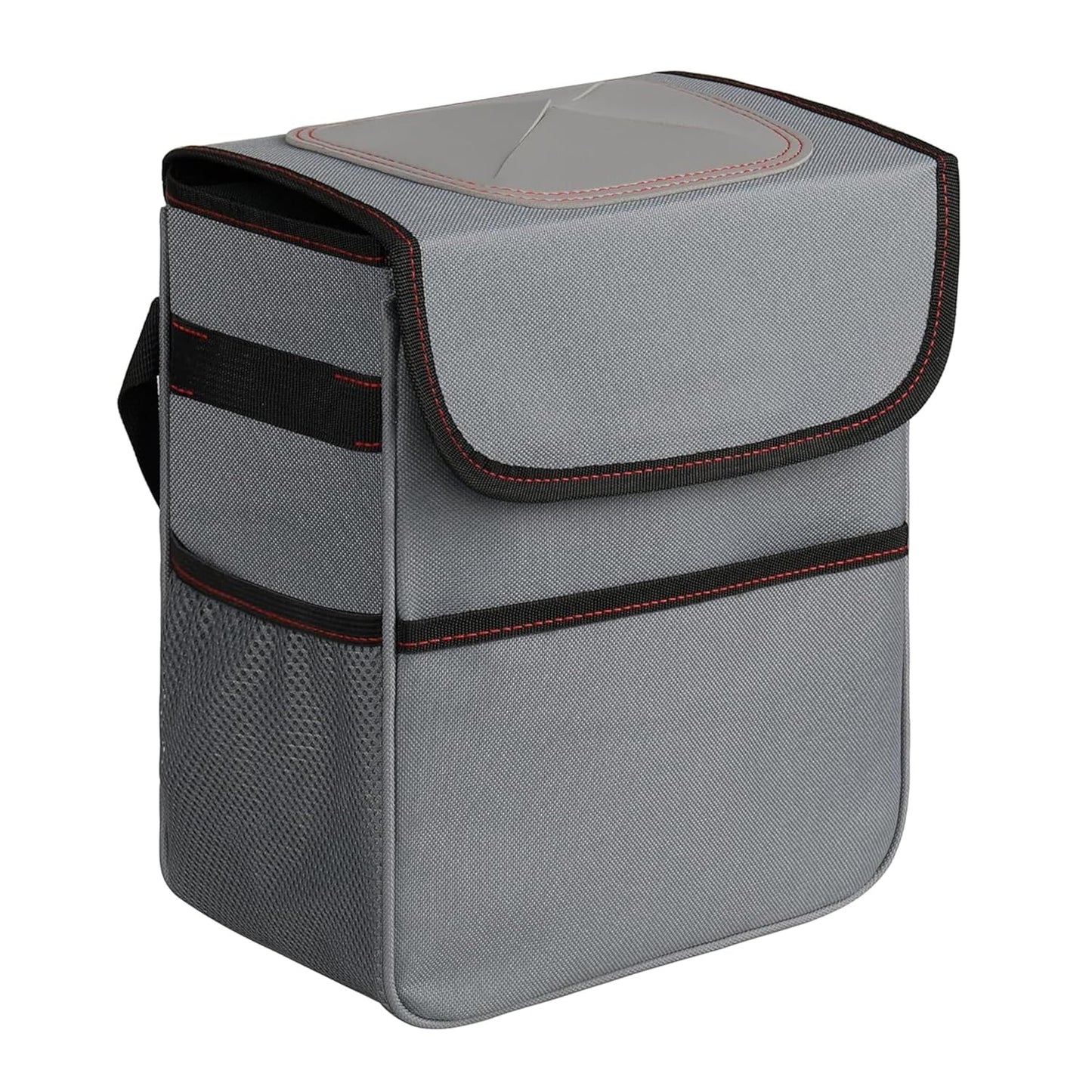 Portable 2 Gal Car Trash Can: Collapsible, Organizer, Grey
