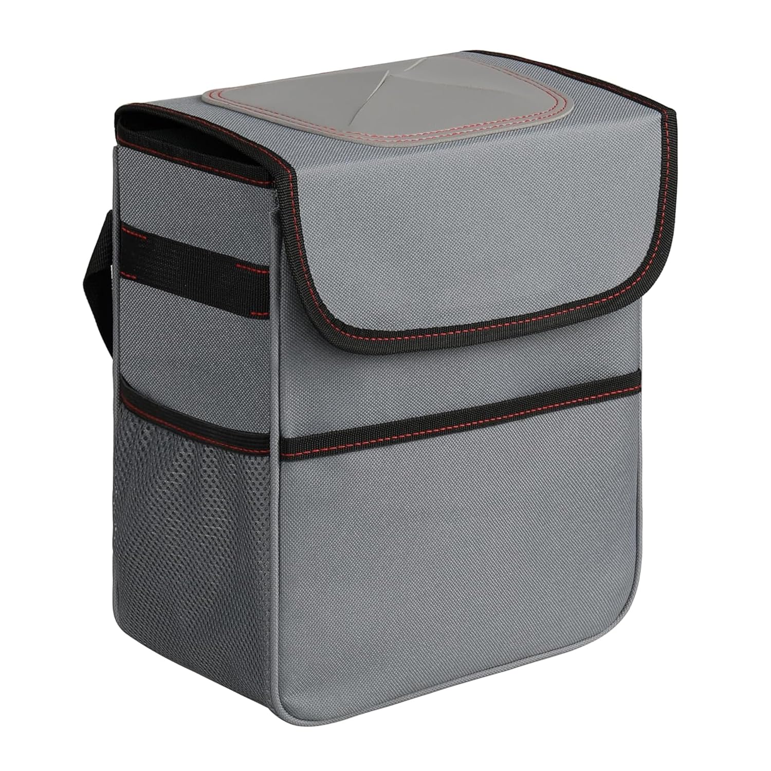 Portable 2 Gal Car Trash Can: Collapsible, Organizer, Grey