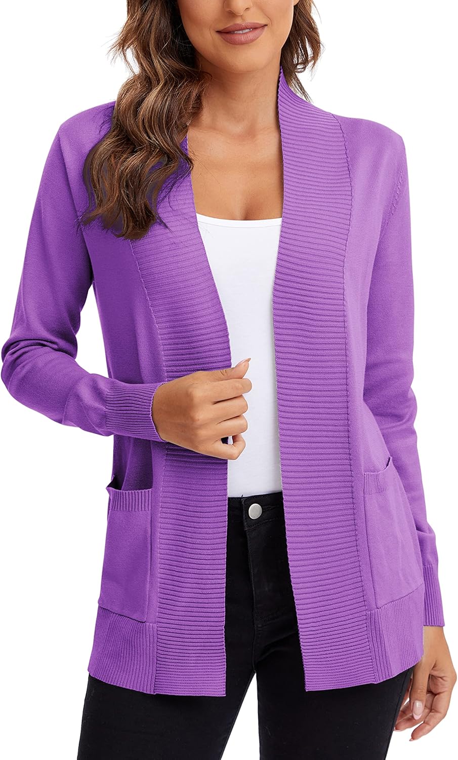 Urban CoCo Women's Lightweight Open Front Cardigan Sweater