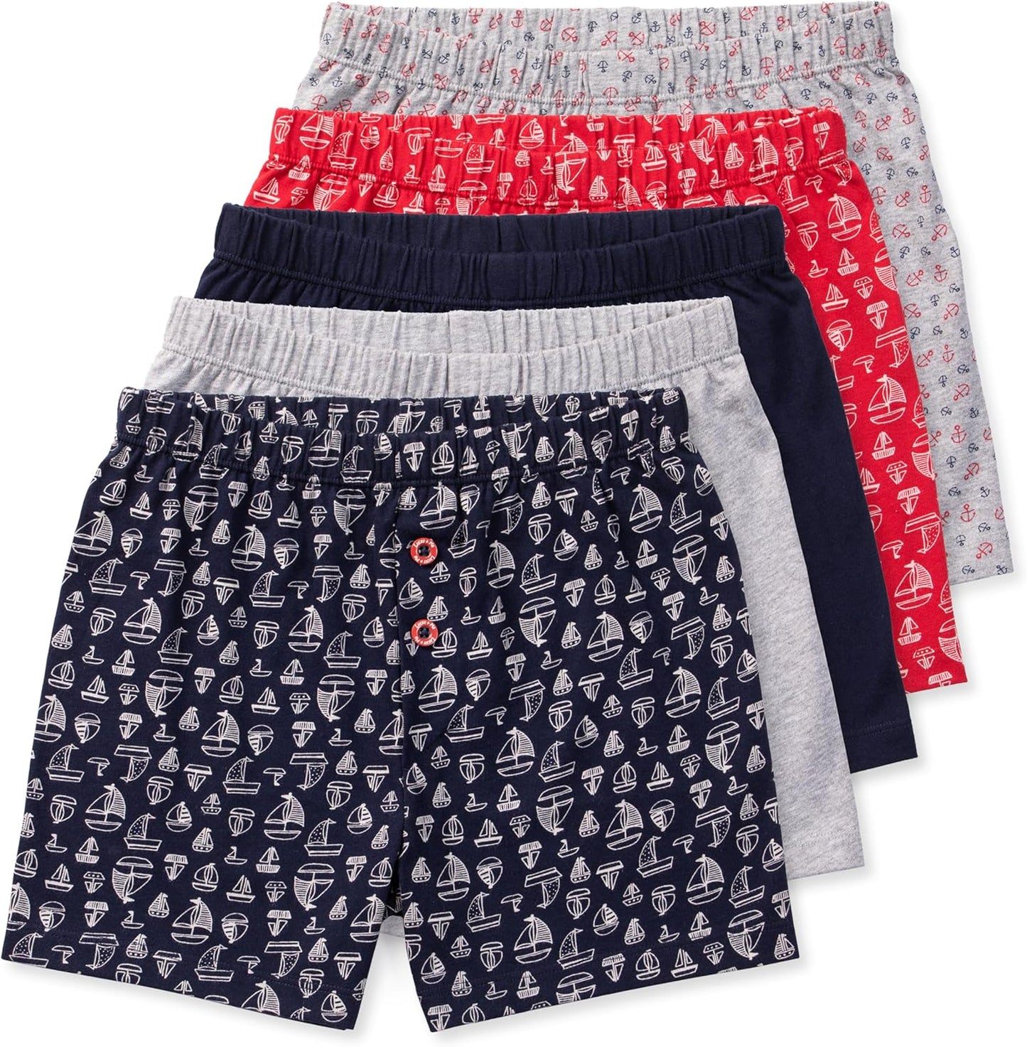 Noah Boys Boxer Shorts 5 Pack - 100% Cotton Tagless Underwear
