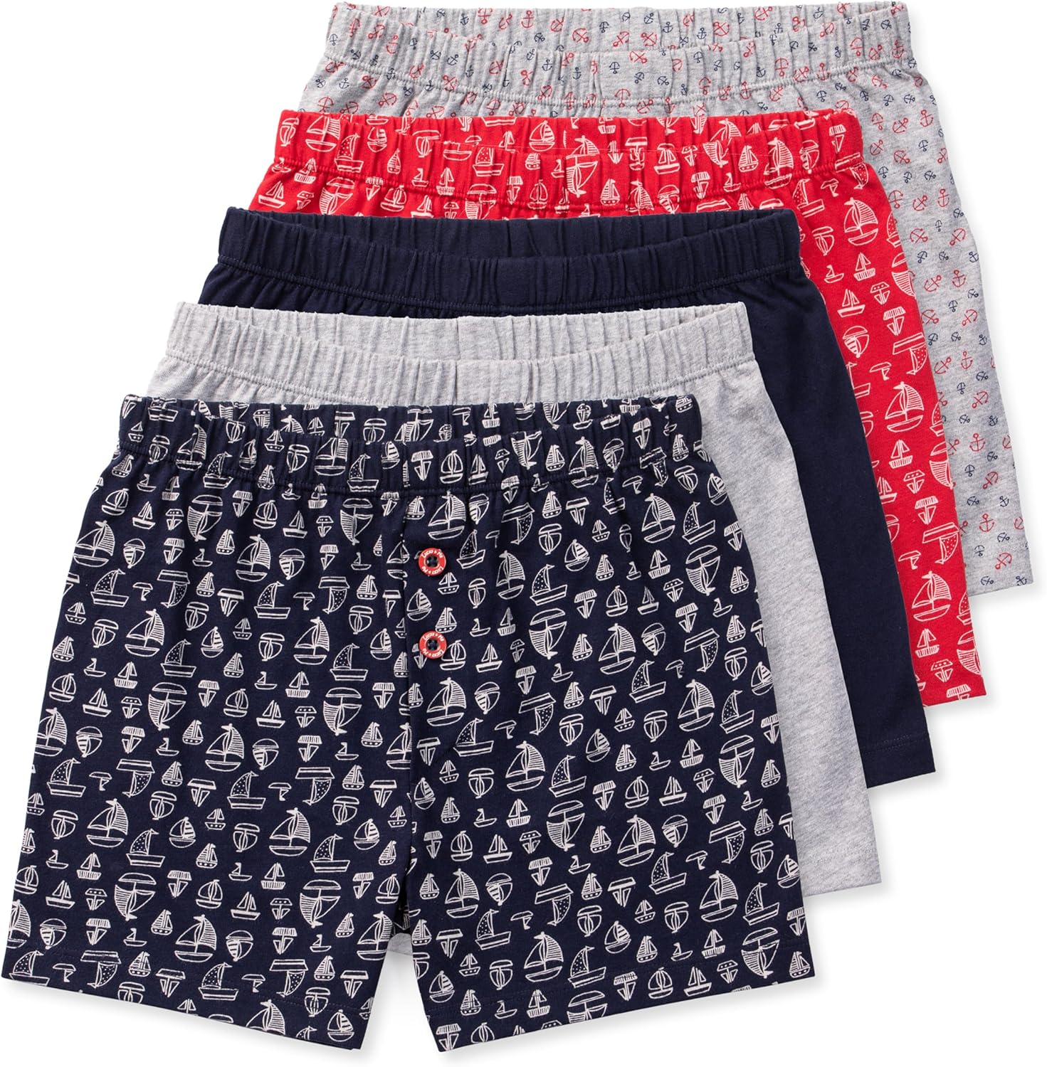 Noah Boys Boxer Shorts 5 Pack - 100% Cotton Tagless Underwear