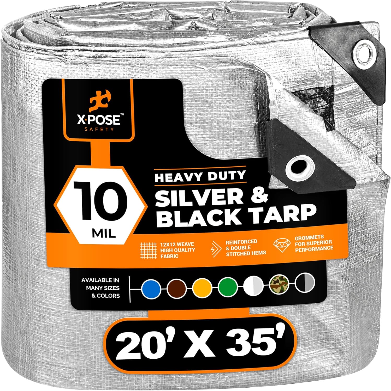 Heavy Duty Poly Tarp 20ft x 35ft Waterproof UV Blocking Cover