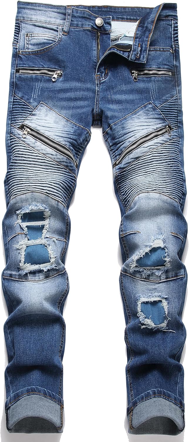 RXXKKK Men's Classic Zipper Biker Regular Fit Flex Jean Review