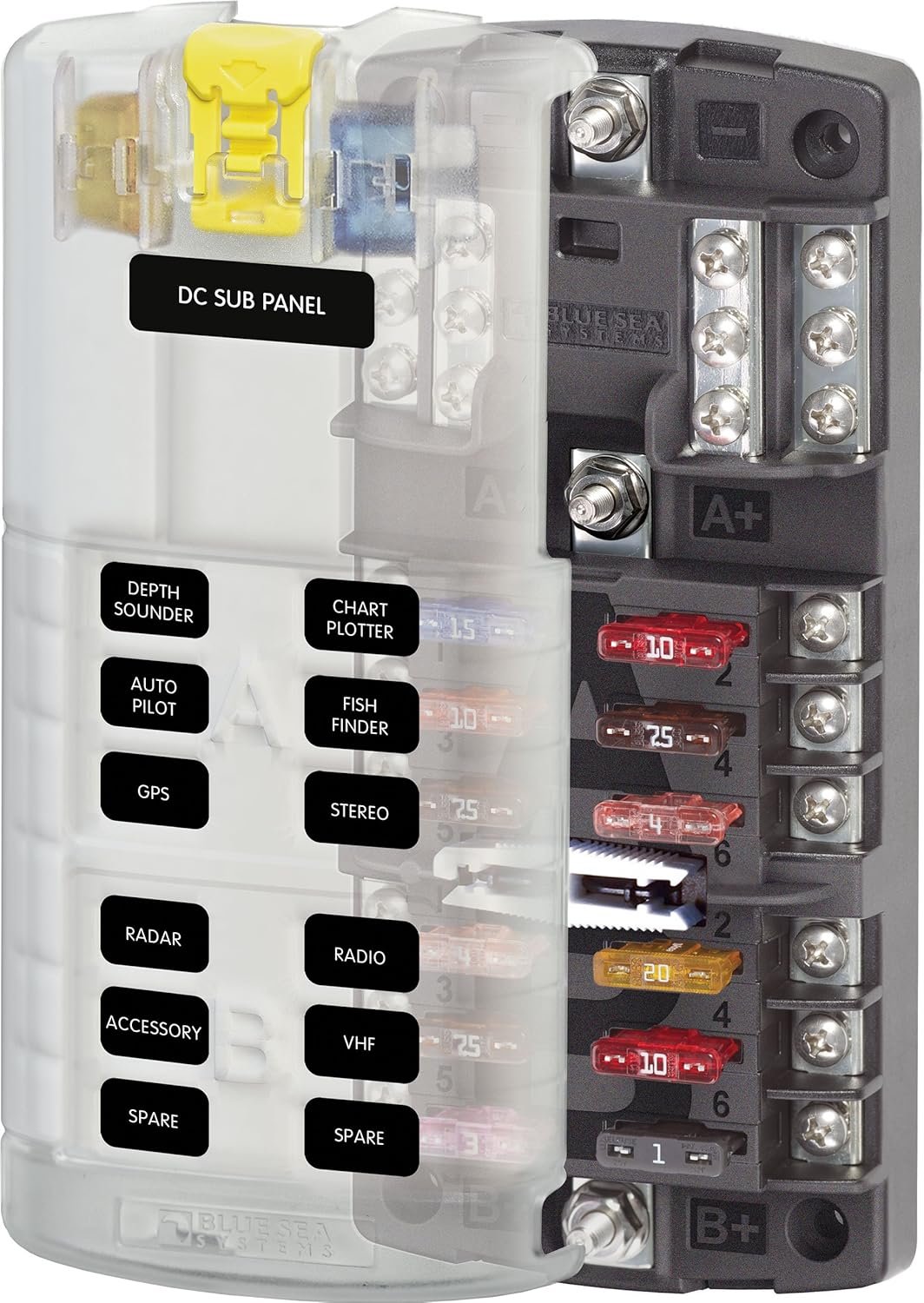 Blue Sea Systems 5032 ST Blade Fuse Block for Dual 12 Circuits