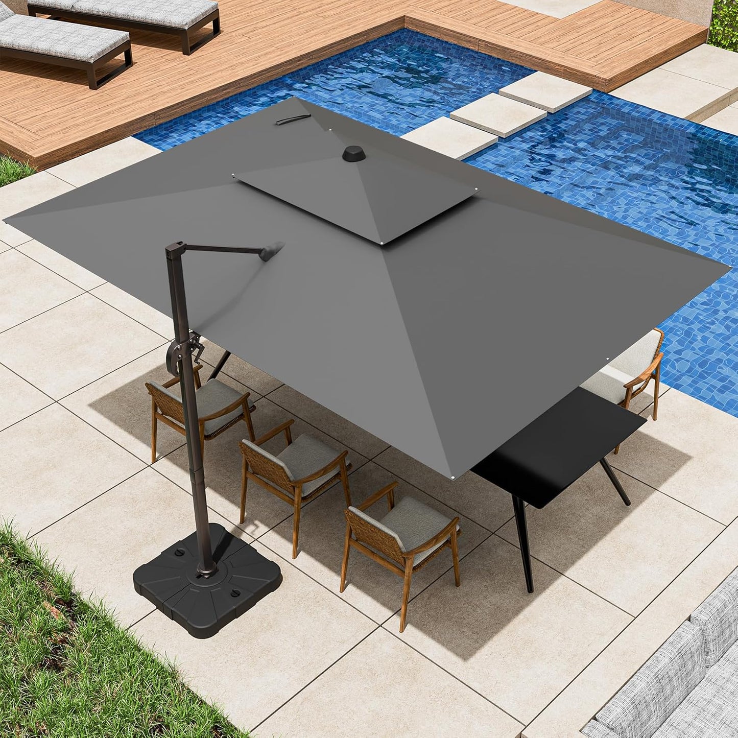 9x12FT Cantilever Patio Umbrella for Ultimate Sun Protection