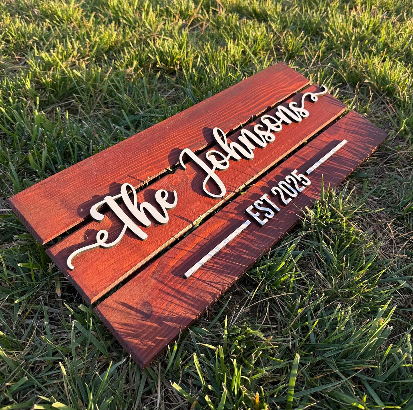 Custom Wood Name Sign for Wedding - Personalized Family Plaque