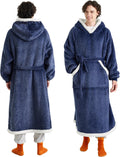 Bedsure Wearable Blanket Hoodie Oversize Ocean Blue - Cozy Full-Body