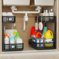 Under Sink Organizer 2 Pack 2-Tier Slide Out Cabinet Organizer - Space