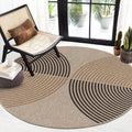 Modern Rainbow Round Rug 6ft - Easy Jute Washable Circle Rug