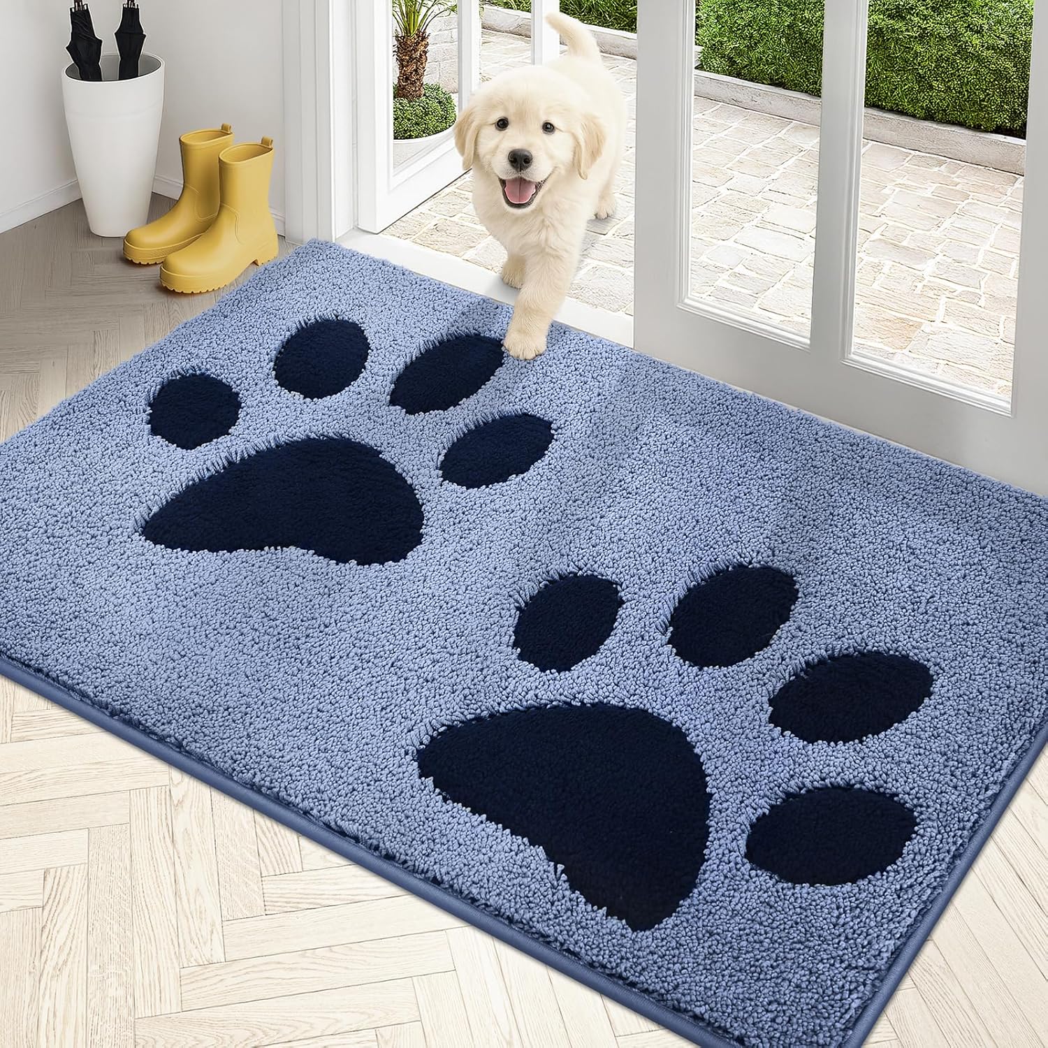 Dirt Trapping Door Mat 33.5in x 59in for Muddy Shoes and Paws