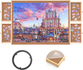 1000 Piece Wooden Jigsaw Puzzle Table - 4 Drawers, Rotating Board