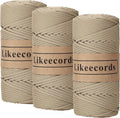 4mm Polyester Braided Macrame Cord 140yd - Thick Elastic Yarn for Bags