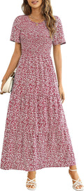 Smocked Floral Maxi Dress for Wedding Guests - Flowy Tiered Silhouette