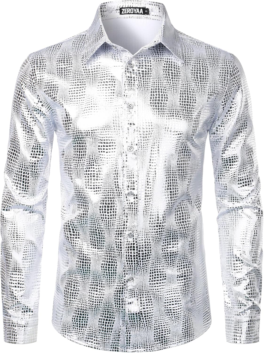 ZEROYAA Men's Luxury Paisley Dress Shirt for Parties