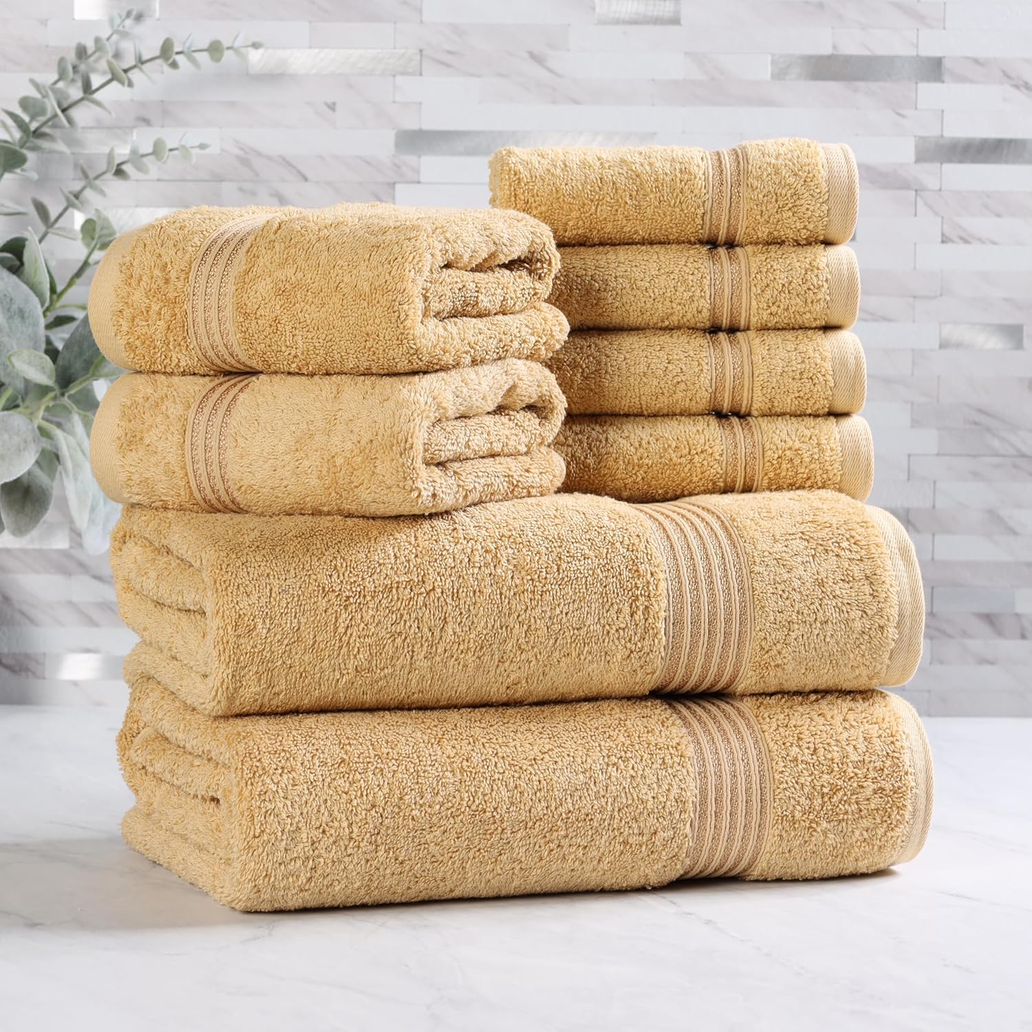 Superior Egyptian Cotton 8-Piece Towel Set for Luxurious Comfort