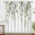 Sage Green Eucalyptus Wooden Botanical Leaves Curtains