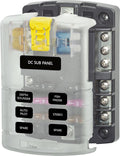 Blue Sea Systems 5025 ST Blade Fuse Block 6 Way Circuits - Compact
