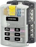 Blue Sea Systems 5025 ST Blade Fuse Block 6 Circuit - Clean, Safe