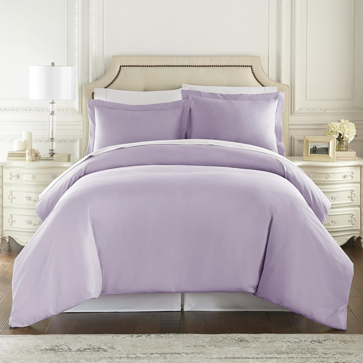 Lavender King Size Duvet Cover Set - Soft Microfiber Comfort